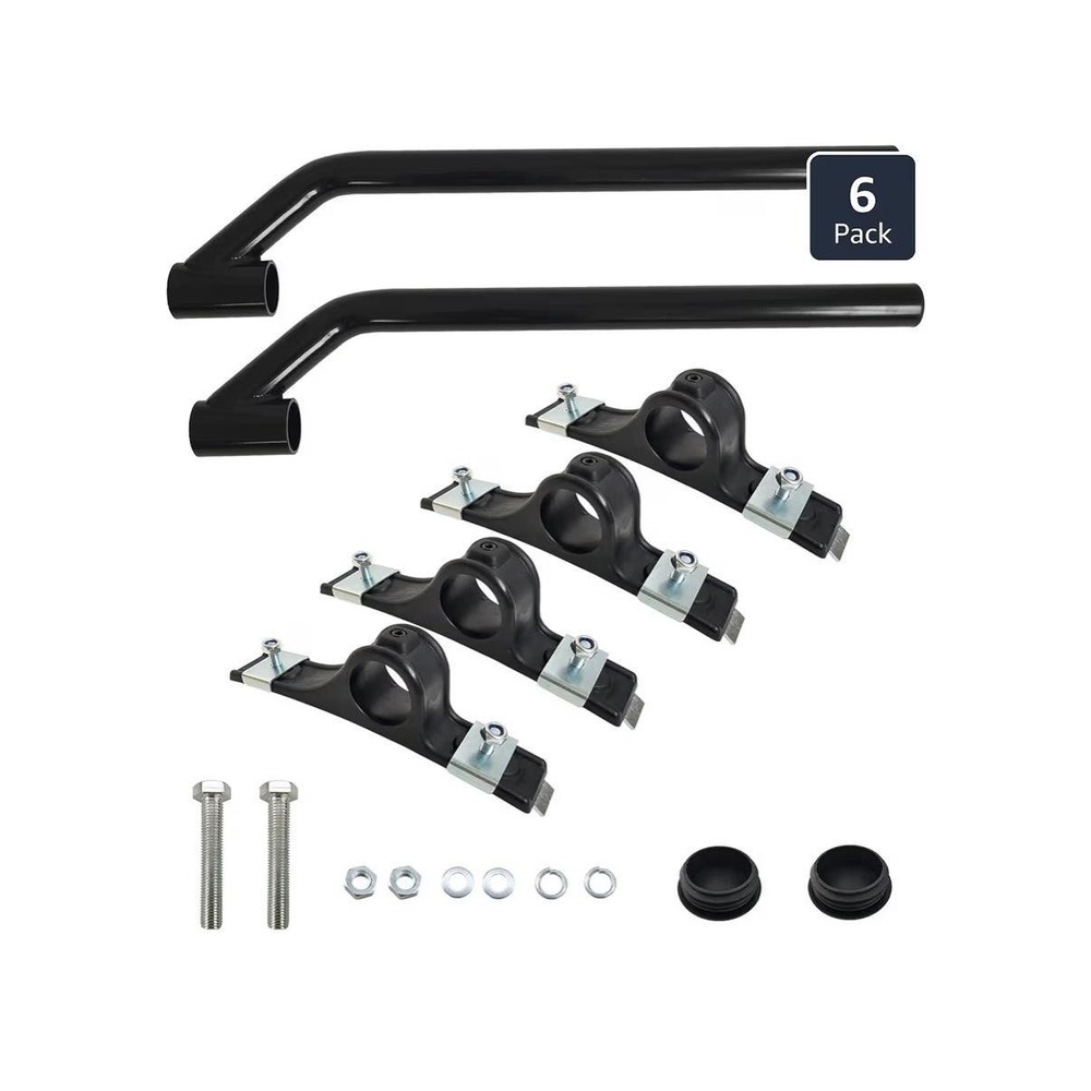 Universal Semi Truck Poly‎ Fender Hanger Mount Arms Brackets 6 Pack Black Kit